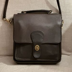 Coach Bags Vintage Brown Leather Buckle Flap Messenger Crossbody Bag